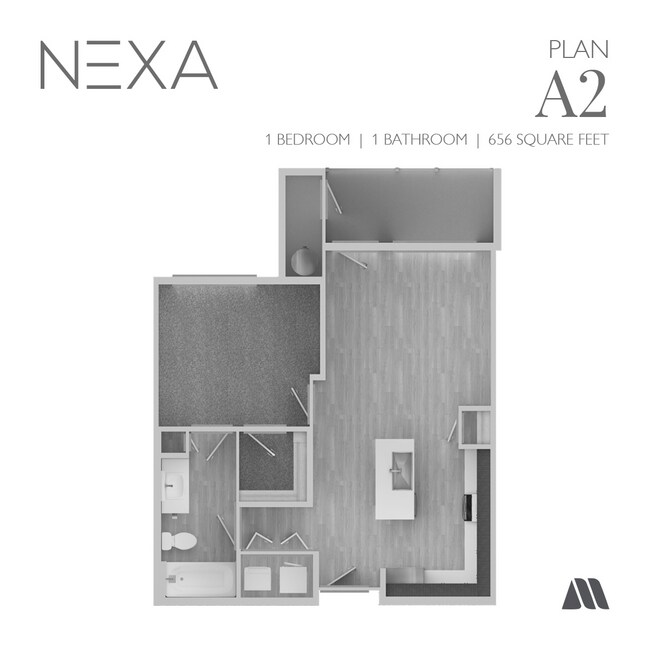 1 Bed/1 Bath 3084 floor plan